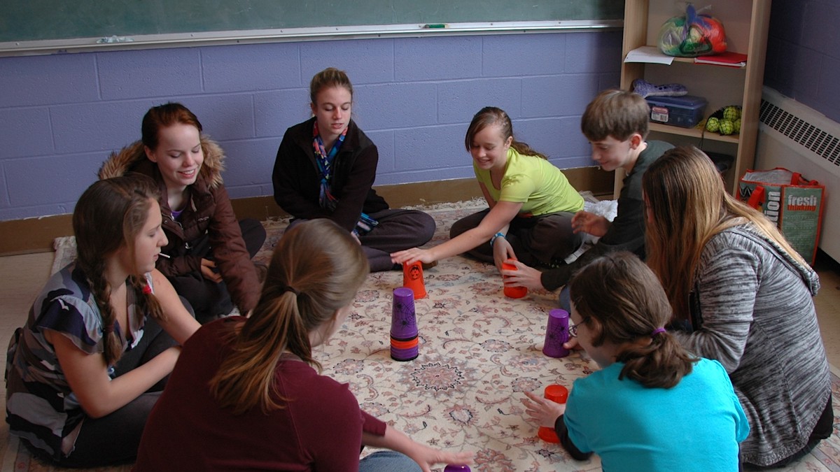 Solfa students playing a musical game, 2011